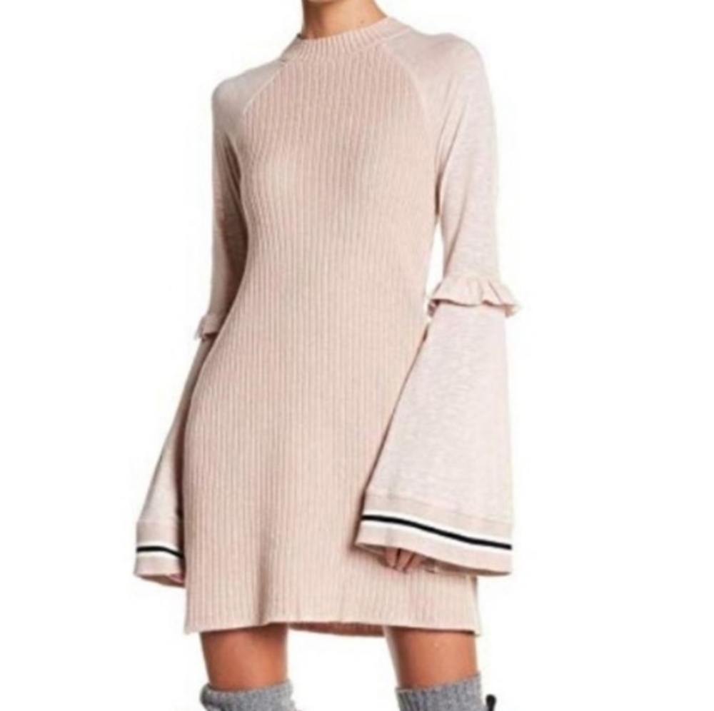 Free people bell sleeves sweater dress